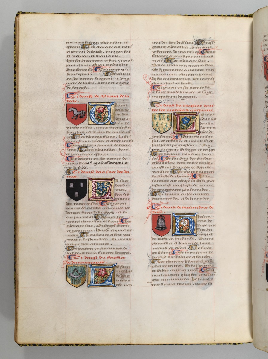 Seite aus Wappenbuch, Le blason d'armes de tous les Royaulmes et des chevaliers de la Table ronde