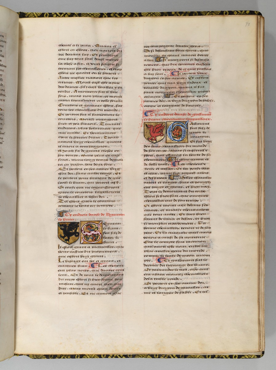 Seite aus Wappenbuch, Le blason d'armes de tous les Royaulmes et des chevaliers de la Table ronde