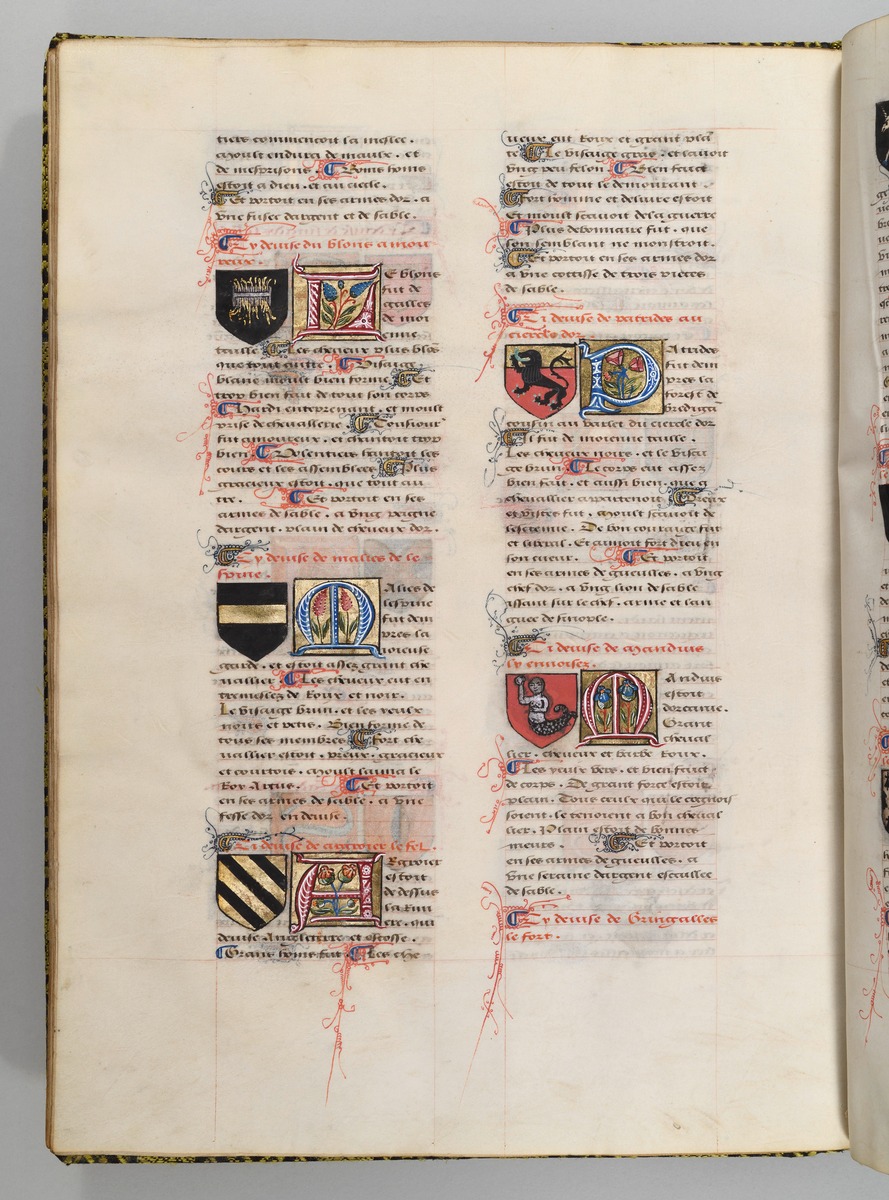 Seite aus Wappenbuch, Le blason d'armes de tous les Royaulmes et des chevaliers de la Table ronde
