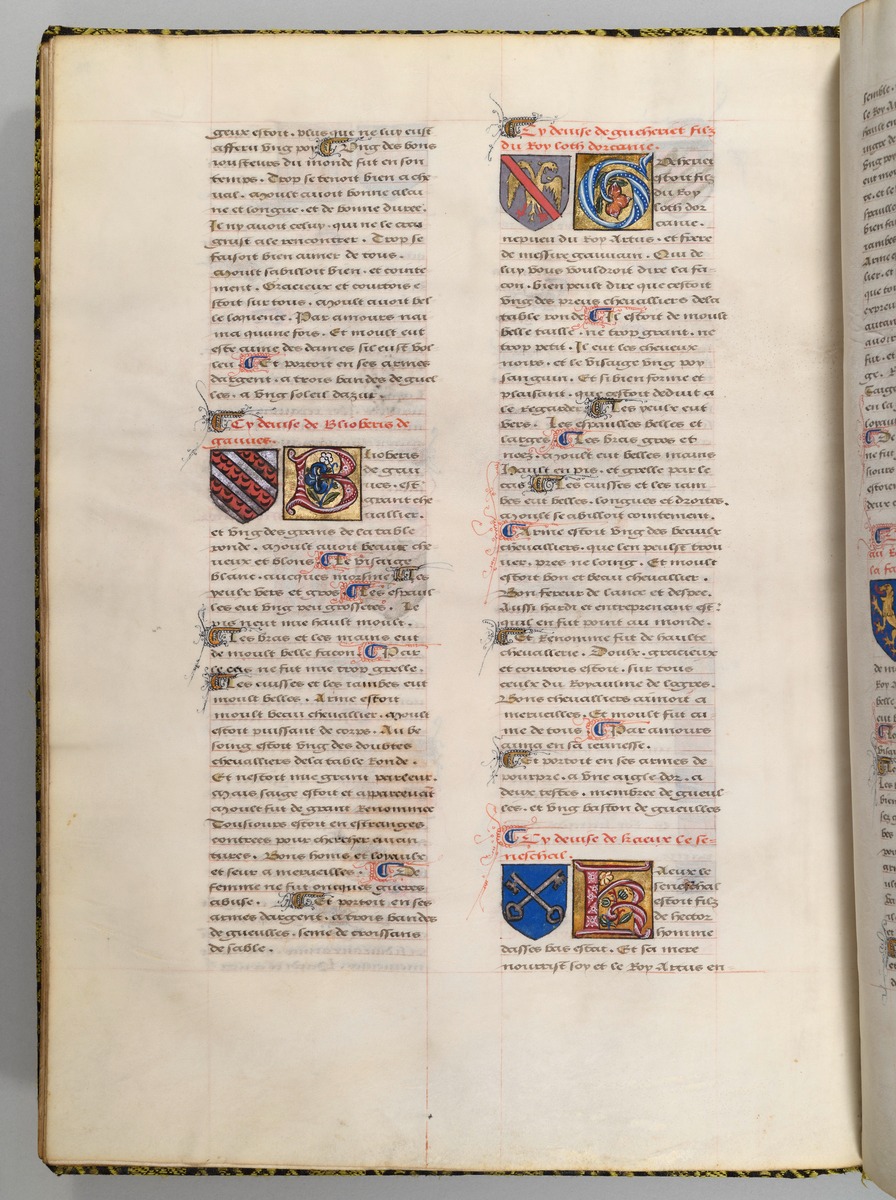 Seite aus Wappenbuch, Le blason d'armes de tous les Royaulmes et des chevaliers de la Table ronde