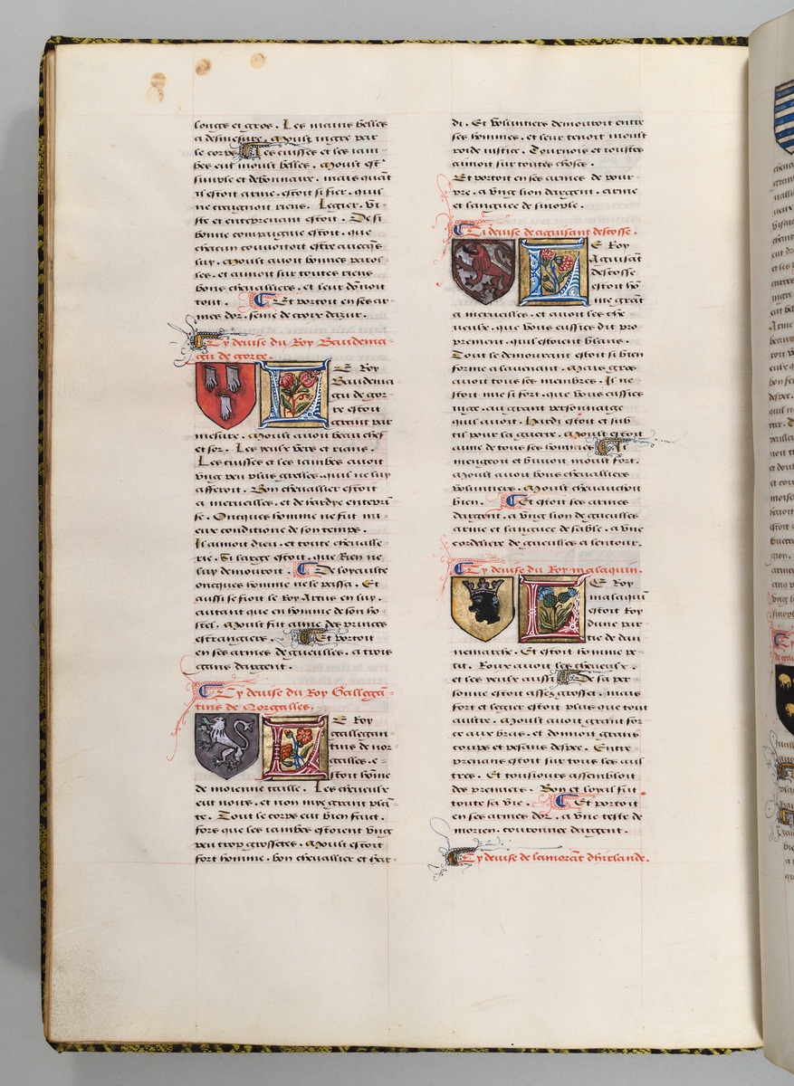 Seite aus Wappenbuch, Le blason d'armes de tous les Royaulmes et des chevaliers de la Table ronde