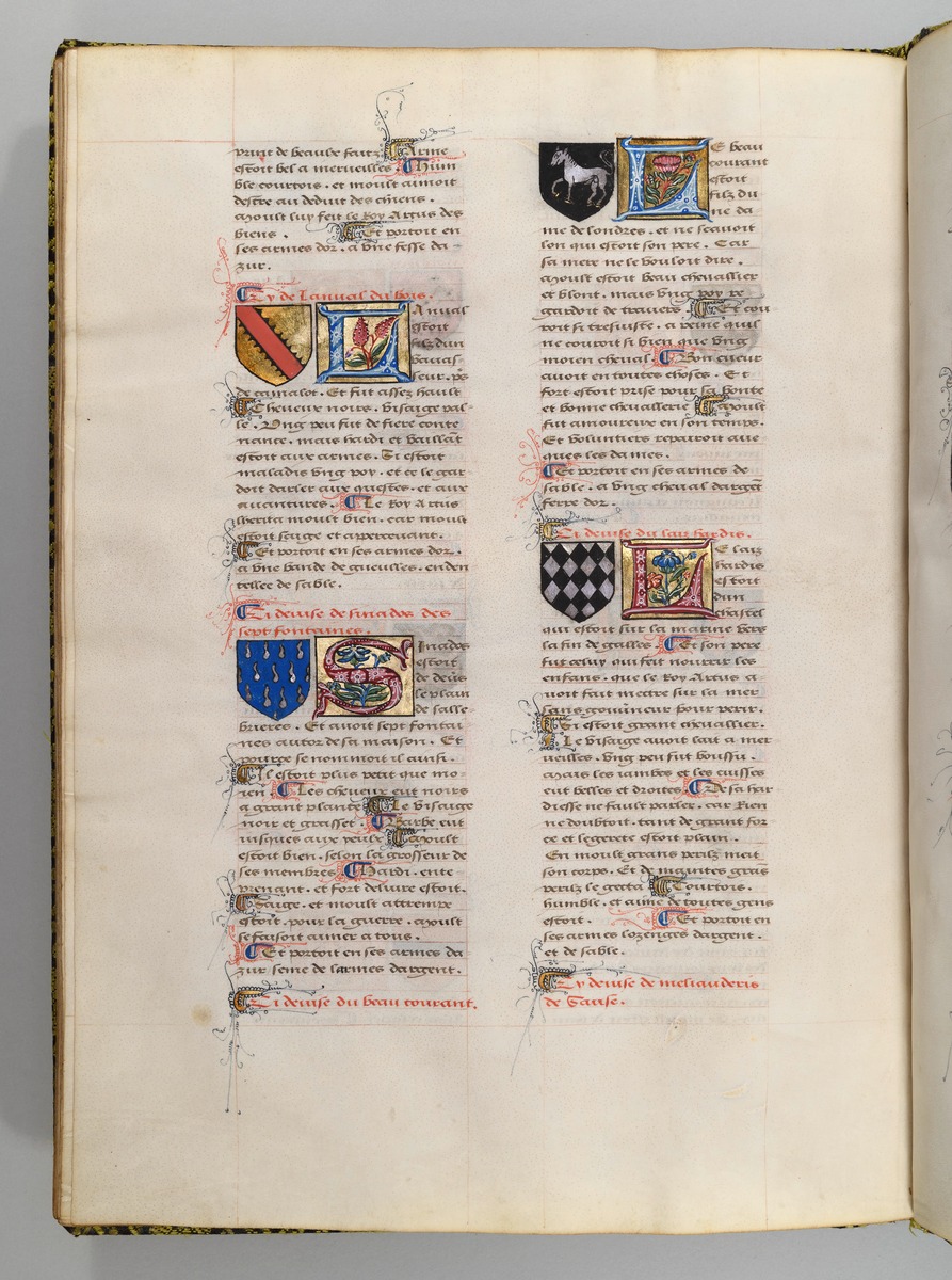Seite aus Wappenbuch, Le blason d'armes de tous les Royaulmes et des chevaliers de la Table ronde