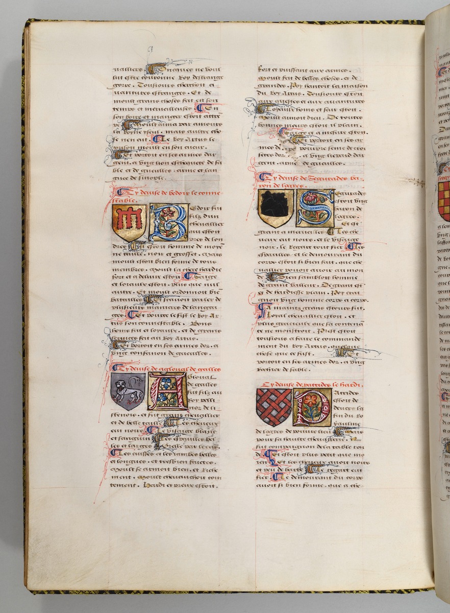 Seite aus Wappenbuch, Le blason d'armes de tous les Royaulmes et des chevaliers de la Table ronde