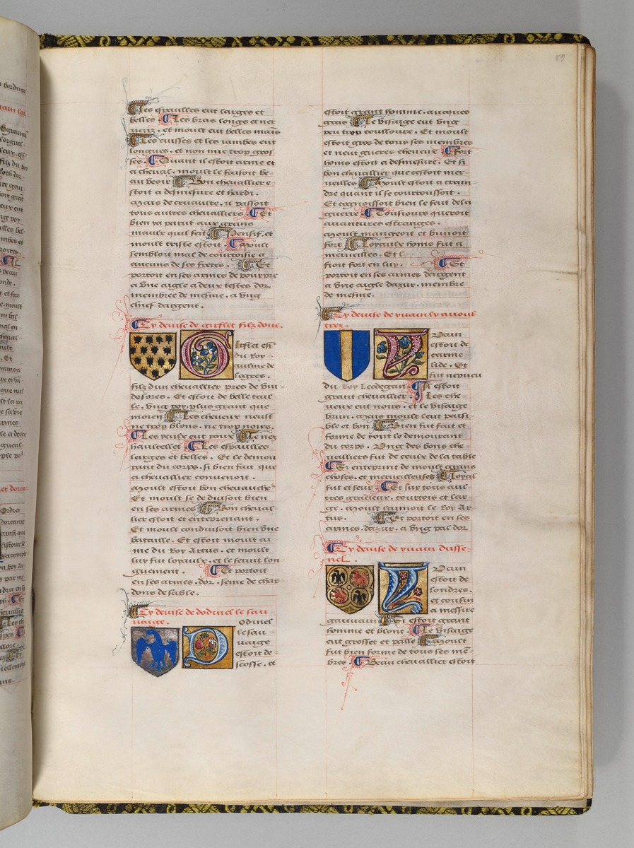 Seite aus Wappenbuch, Le blason d'armes de tous les Royaulmes et des chevaliers de la Table ronde