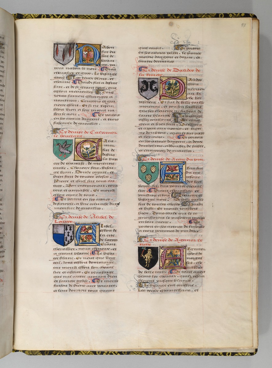 Seite aus Wappenbuch, Le blason d'armes de tous les Royaulmes et des chevaliers de la Table ronde