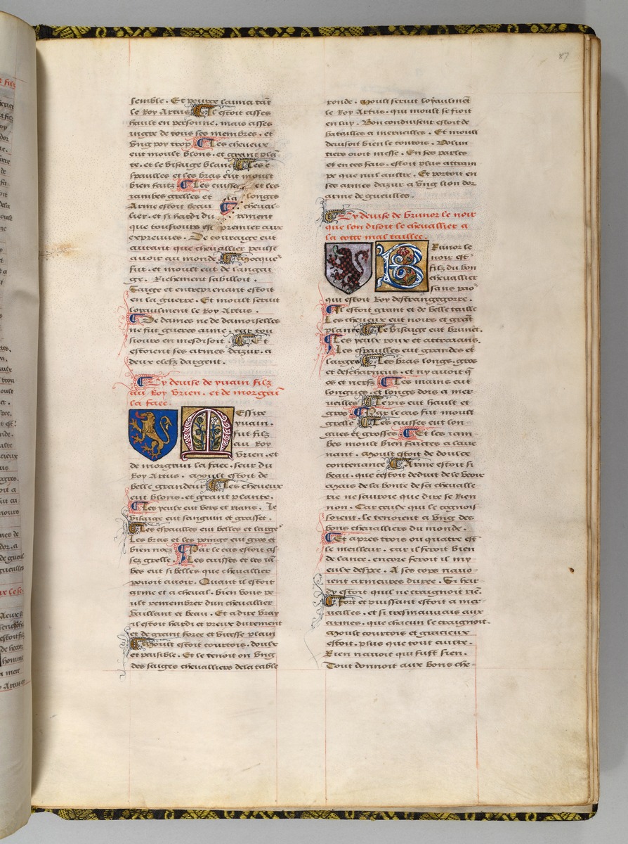 Seite aus Wappenbuch, Le blason d'armes de tous les Royaulmes et des chevaliers de la Table ronde