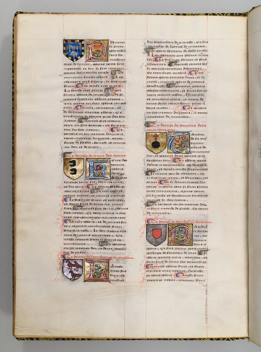 Seite aus Wappenbuch, Le blason d'armes de tous les Royaulmes et des chevaliers de la Table ronde
