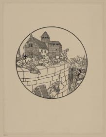 Verteidigung der Stadt. Illustration für: Heinrich Boos. Geschichte der rheinischen Städtekultur von ihren Anfängen bis zur Gegenwart mit besonderer Berücksichtigung der Stadt Worms. Berlin: Stargardt 1897