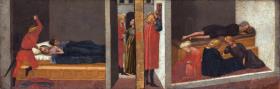 Altarpredella / Der Elternmord des heiligen Julianus / Das Wunder des heiligen Nikolaus von Bari