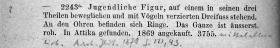 Jugendliche Figur, auf einem mit Vögeln verzierten Dreifuß stehend
