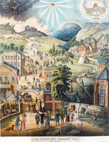 The broad and the narrow way. Matthew VII: 13.14 [Der breite und der schmale Weg]