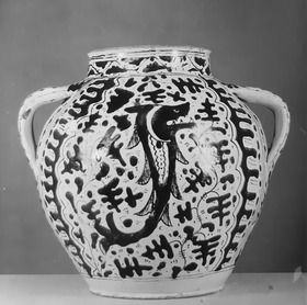 große Vase mit Fischen