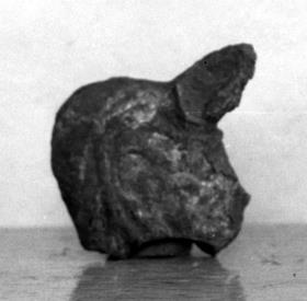 Fragment eines Zierstückes mit Elchskopf