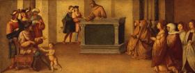 Der heilige Antonius von Padua überzeugt in Ferrara einen Edelmann von der Unschuld seiner Gattin