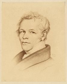 Foto vom Portrait Carl Friedrich Schinkel 1826, Zeichnung von Carl Begas (Reproduktion)
