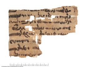 Pahlavi Papyrus mit einem Befehl zur Versendung von Waffen und Pferden (Fragment /a)