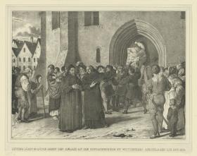 Martin Luther lässt am 31.Oktober 1517 seine 95 Thesen gegen den Ablas an die Schlosskirche zu Wittenberg anschlagen