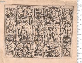 Schönes Grottessken Büchlein vor die Mahler, Goldtschmidt, Seidensticker, Schreiner ... zu gebrauchen. Gedruckt zu Bamberg bey^B4 Peter Iselburg 1625.