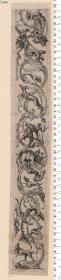 (2) 3 Blatt schmale Hochfüllungen mit Schweifwerk und Jagdszenen (davon 1 Blatt Nachb.).