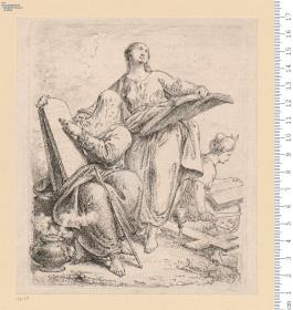 (2) 5 Bl. einer Folge: allegorische Frauengestalten, z. T. mit Putten, davon 1 Bl. bez: B. R.