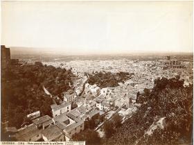 Granada, Blick auf der Stadt von die Artillerie