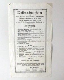 Weihnachts-Feier im verein ehemaliger Kameraden des 2. Oberrheinischen Infanterie-Regiments Nr. 99 zu Berlin, am 28. Dezember 1913