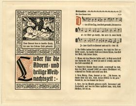 Innentitel eines Lieder-/Gesangsbuches: Lieder für die Advent= und heilige Weihnachtszeit