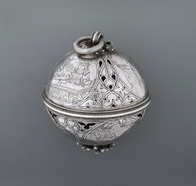 Bisamapfel mit Heiligendarstellungen aus dem Schatz des Stiftes St. Dionysius zu Enger/Herford