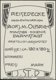 Reisedecke nach Entwurf von Prof. J.M. Olbrich