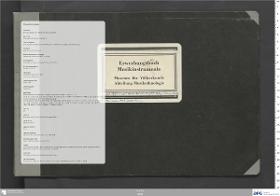 Erwerbungsbuch Musikinstrumente Museum für Völkerkunde Abteilung Musikethnologie