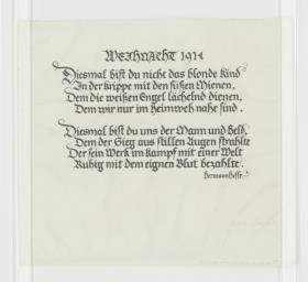 Hermann Hesse, Weihnacht 1914 (Schriftprobe)