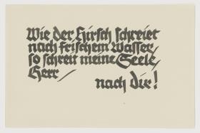 Wie der Hirsch schreiet nach frischen Wasser (Wandspruch nach Psalm 42)