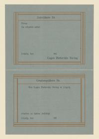 Lieferschein und Empfangsschein Eugen Diederichs Verlag