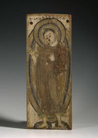 Votivtafel mit stehendem Buddha