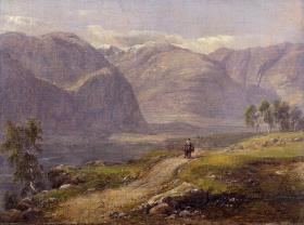 Gebirgspartie bei Laerdalen in Norwegen