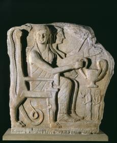 Lakonisches Heroenrelief: Heroen und Adoranten