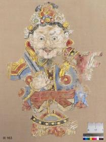 Fragment einer Tempelfahne mit der Darstellung des Lokapalas Virupaksha
