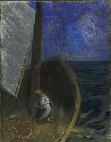 Sainte femme dans une barque