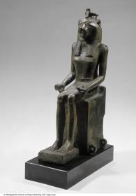 Sitzfigur des löwenköpfigen Gottes Mahes