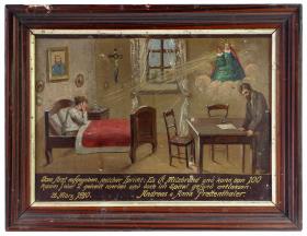 Vom Arzt aufgegeben, welcher spricht: Es ist Milzbrand und kann von 100 kaum 1 oder 2 geheilt werden und doch im Spital gesund entlassen. 28. März 1910 Andreas u. Anna Prettenthaler.