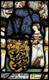 Wappen der Familie Waldburg mit Schildhalterin