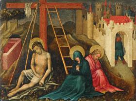 Christus als Schmerzensmann mit Maria und Johannes
