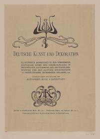 Titelblatt zu Deutsche Kunst und Dekoration (Heft 7/1900)