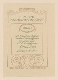 Doppelseite zu Blätter Hessischer Tonkunst, Blatt 1