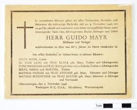 Herr Guido Mayr Bildhauer und Verleger ...