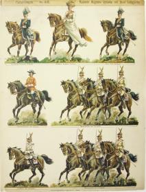 Paradebogen No. 62. Kaiserin Auguste Victoria mit ihrer Leibgarde.