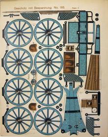Modellirbogen No. 195. Geschütz mit Bespannung