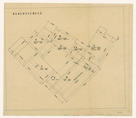 Wuppertal, Wettbewerb, Schematische Skizze zur Berechnung des umbauten Raumes der Berufsschule