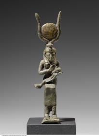 Statuette der sitzenden Isis mit dem Horusknaben (Isis lactans)