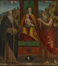 Thronende Maria mit Kind und den Heiligen Antonius Abbas und Paulus Eremita
